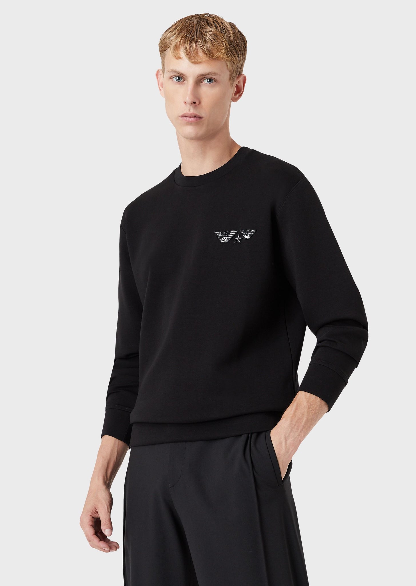 Felpa Emporio Armani Girocollo / Nero - Ideal Moda
