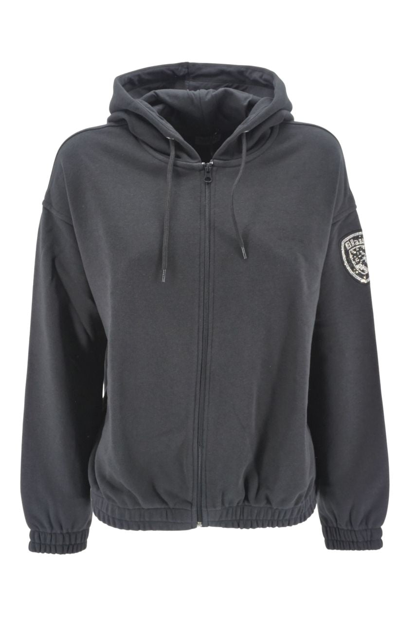 Felpa Blauer con Zip / Nero - Ideal Moda