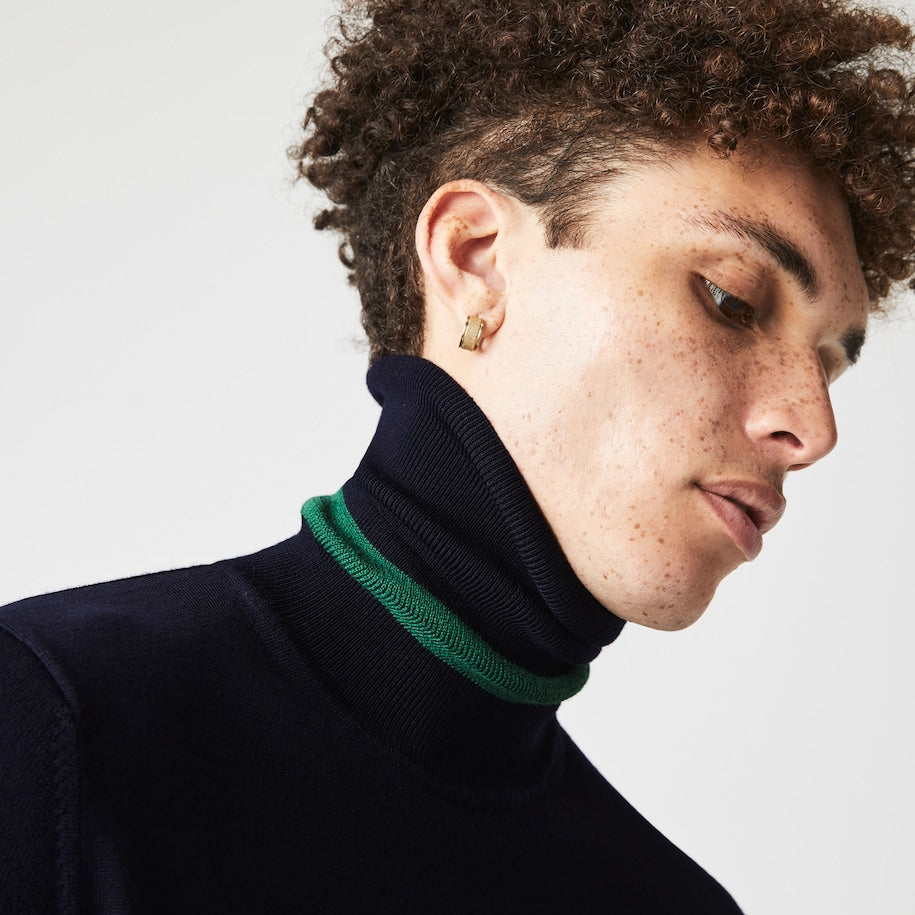 Maglia Lacoste Collo Alto / Blu - Ideal Moda