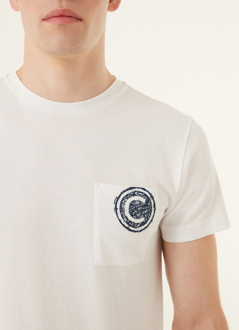 T-Shirt Colmar con Taschino / Bianco - Ideal Moda