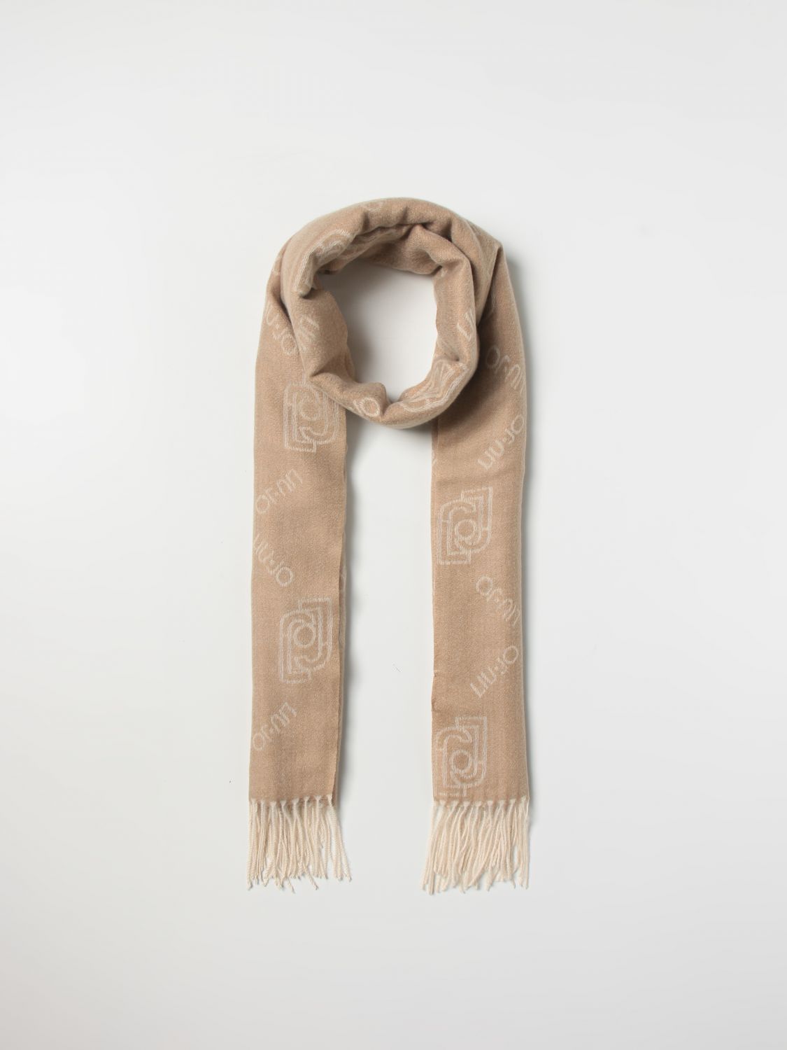 Sciarpa in Tessuto con Logo Liu Jo / Beige - Ideal Moda