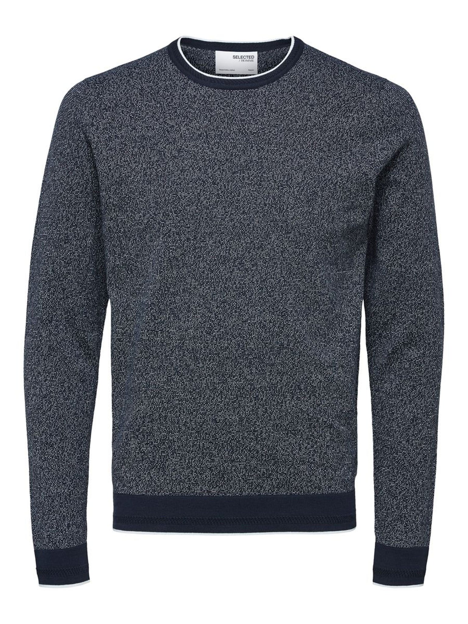Maglia Girocollo in Cotone Organico / Blu - Ideal Moda