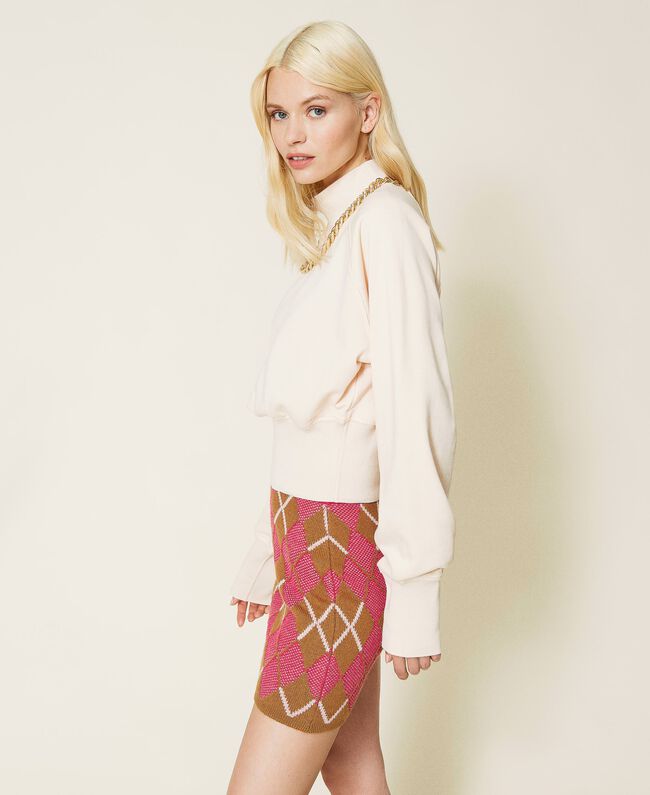 Felpa Twin Set Cropped / Beige - Ideal Moda