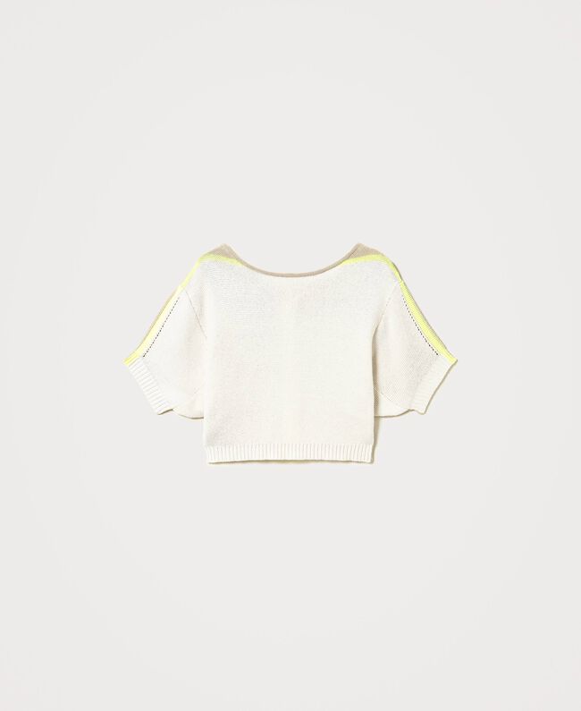 Cardigan-maglia in filato riciclato / Beige - Ideal Moda