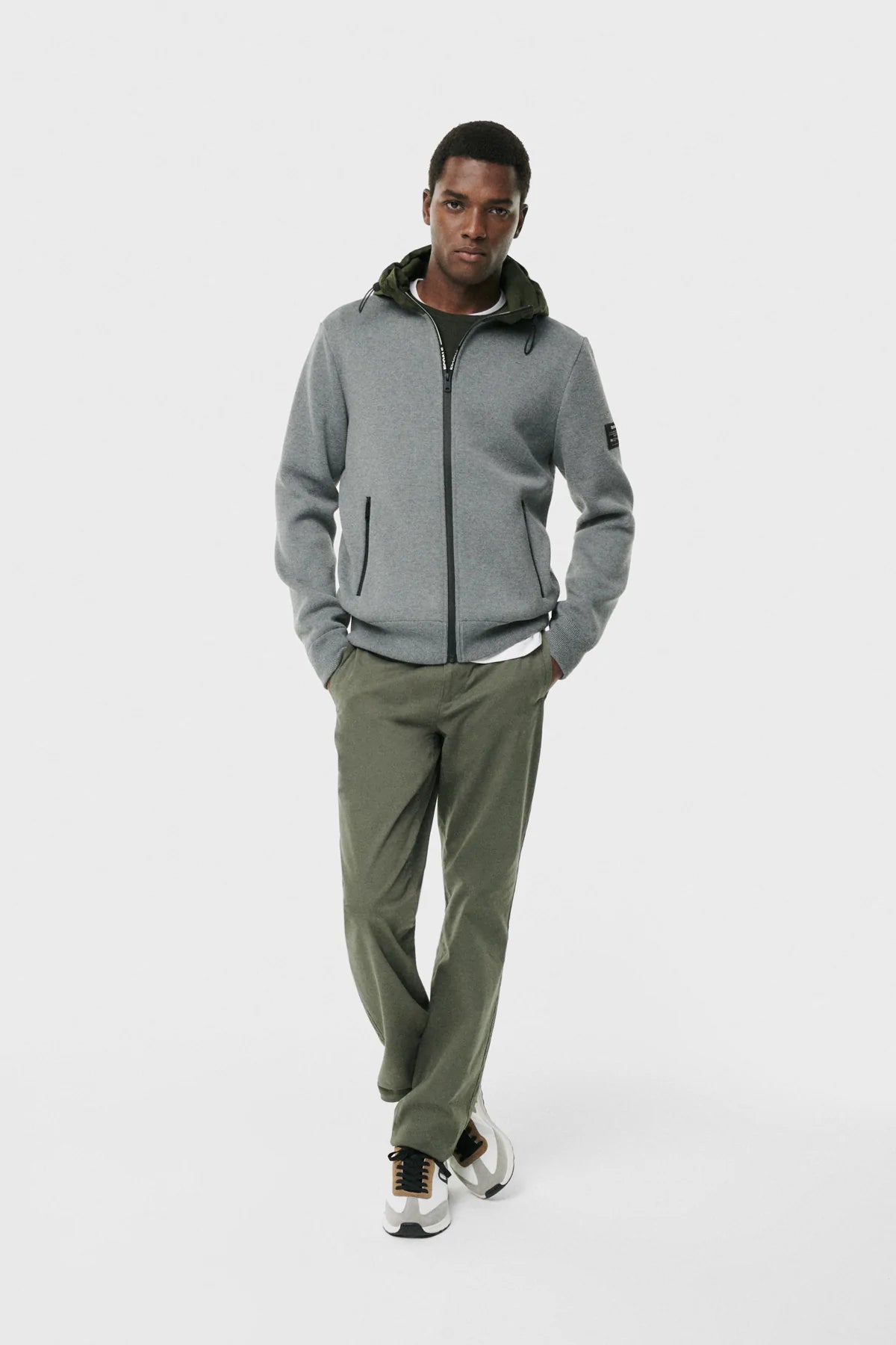 Maglia con Zip e Cappuccio Ecoalf / Grigio - Ideal Moda