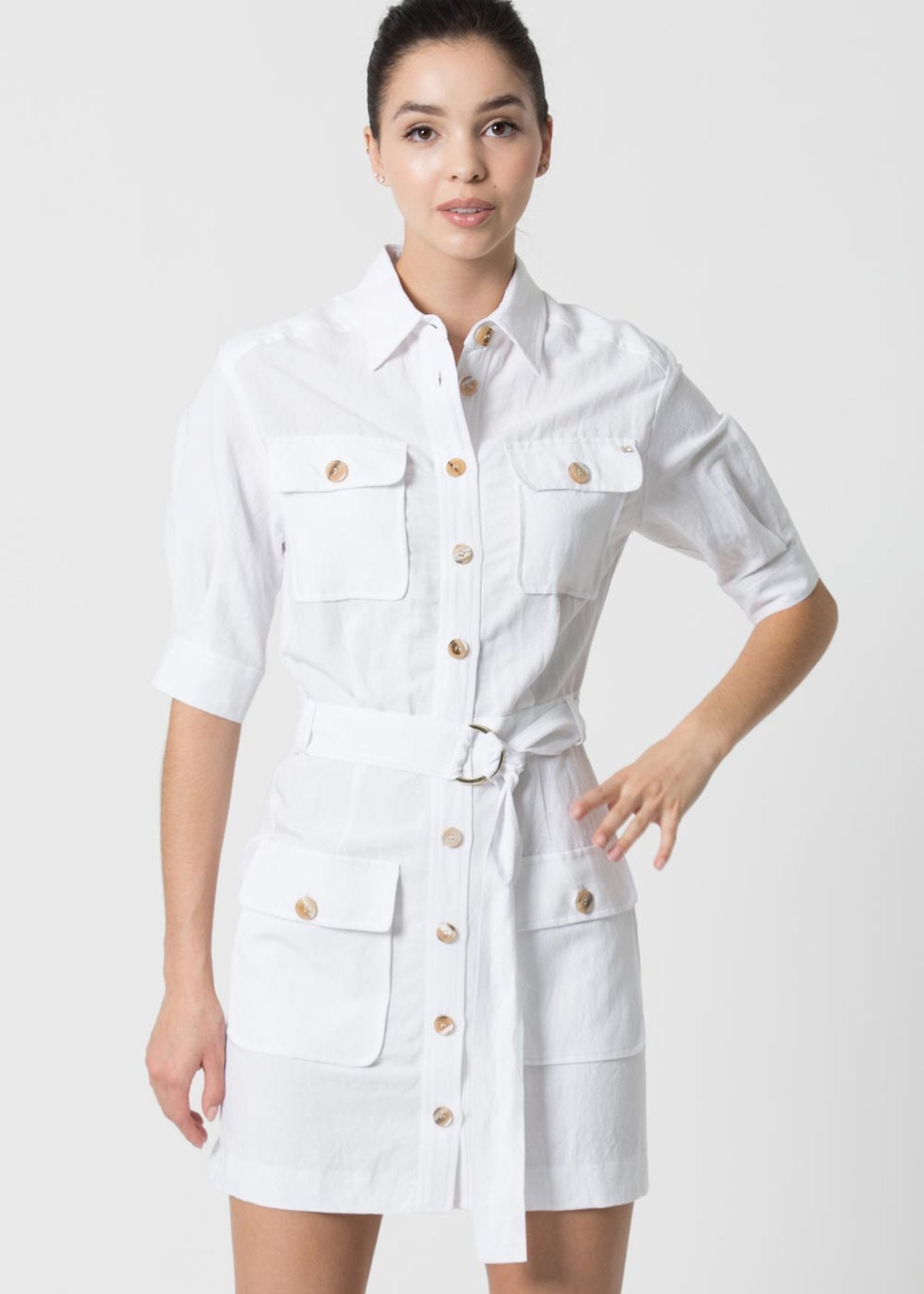 Abito Chemisier Kocca / Bianco - Ideal Moda