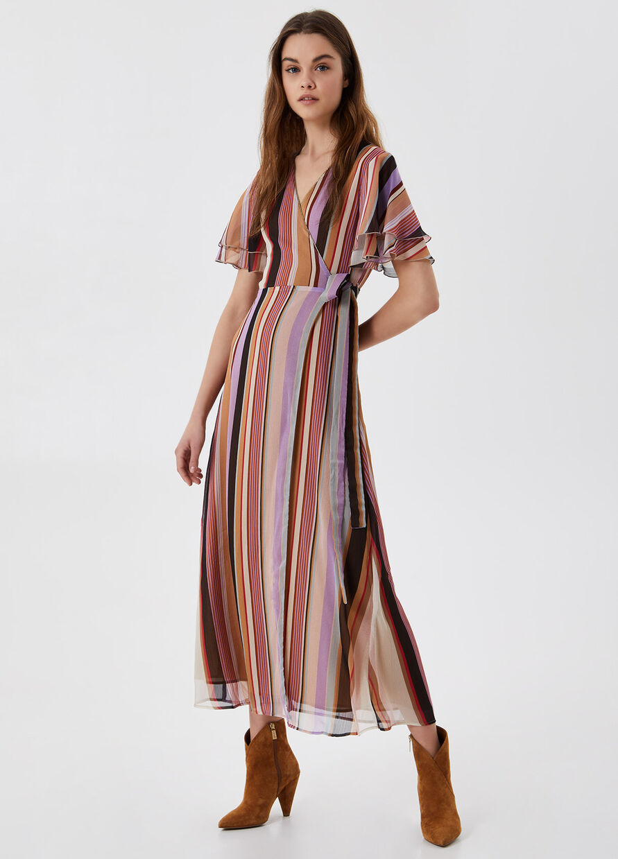 Vestito lungo con fiocco / Viola - Ideal Moda