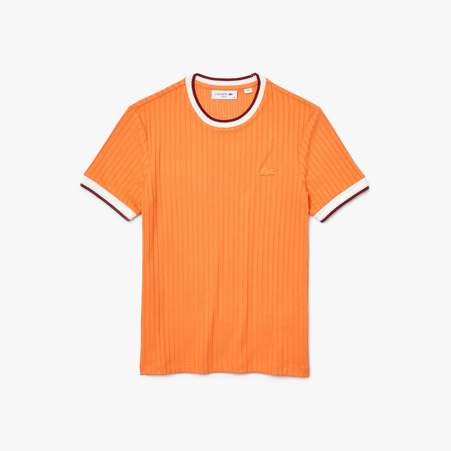 T-Shirt in Maglia Lacoste / Arancione - Ideal Moda