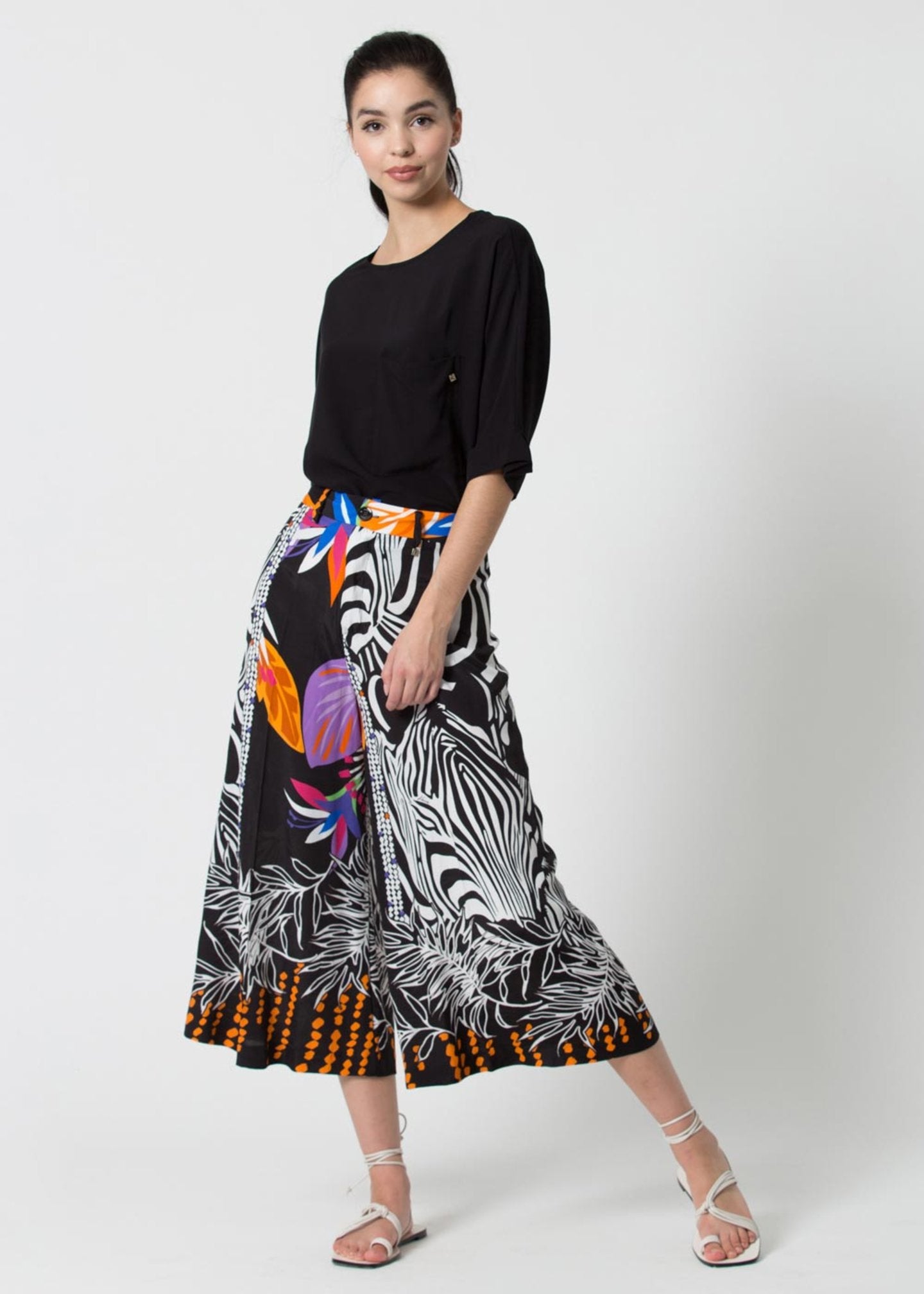 Pantalone Kocca a Palazzo / Nero - Ideal Moda