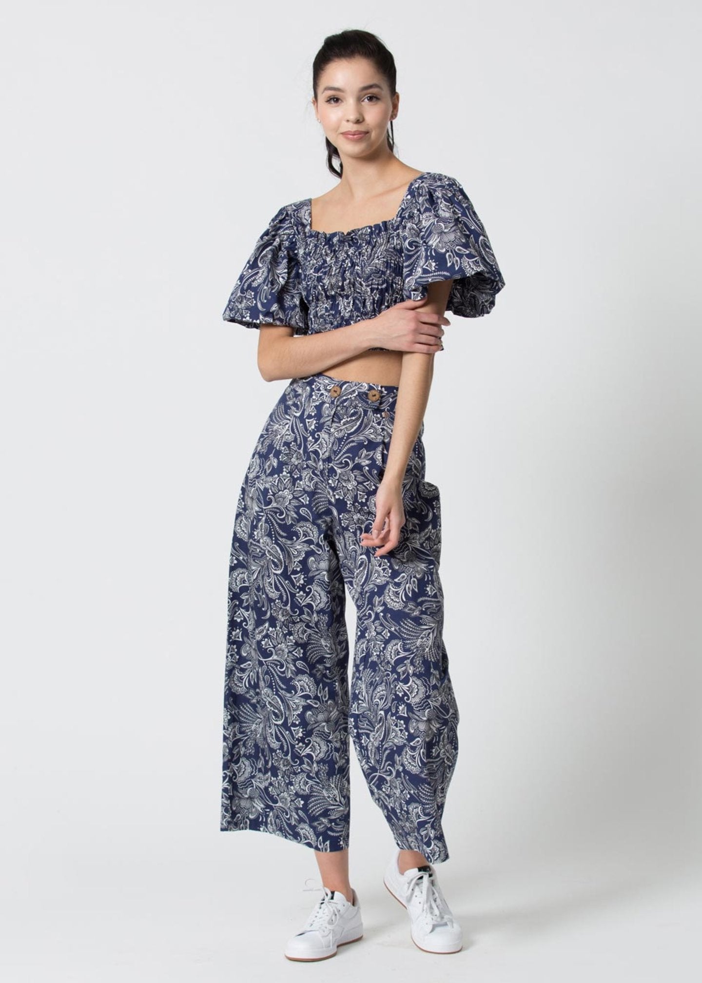 Top Kocca con Stampa / Blu - Ideal Moda