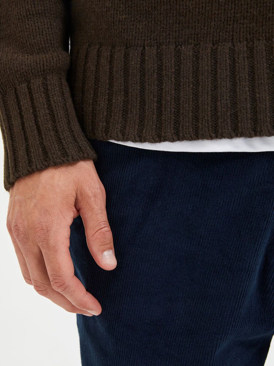 Maglia Girocollo Selected / Marrone - Ideal Moda