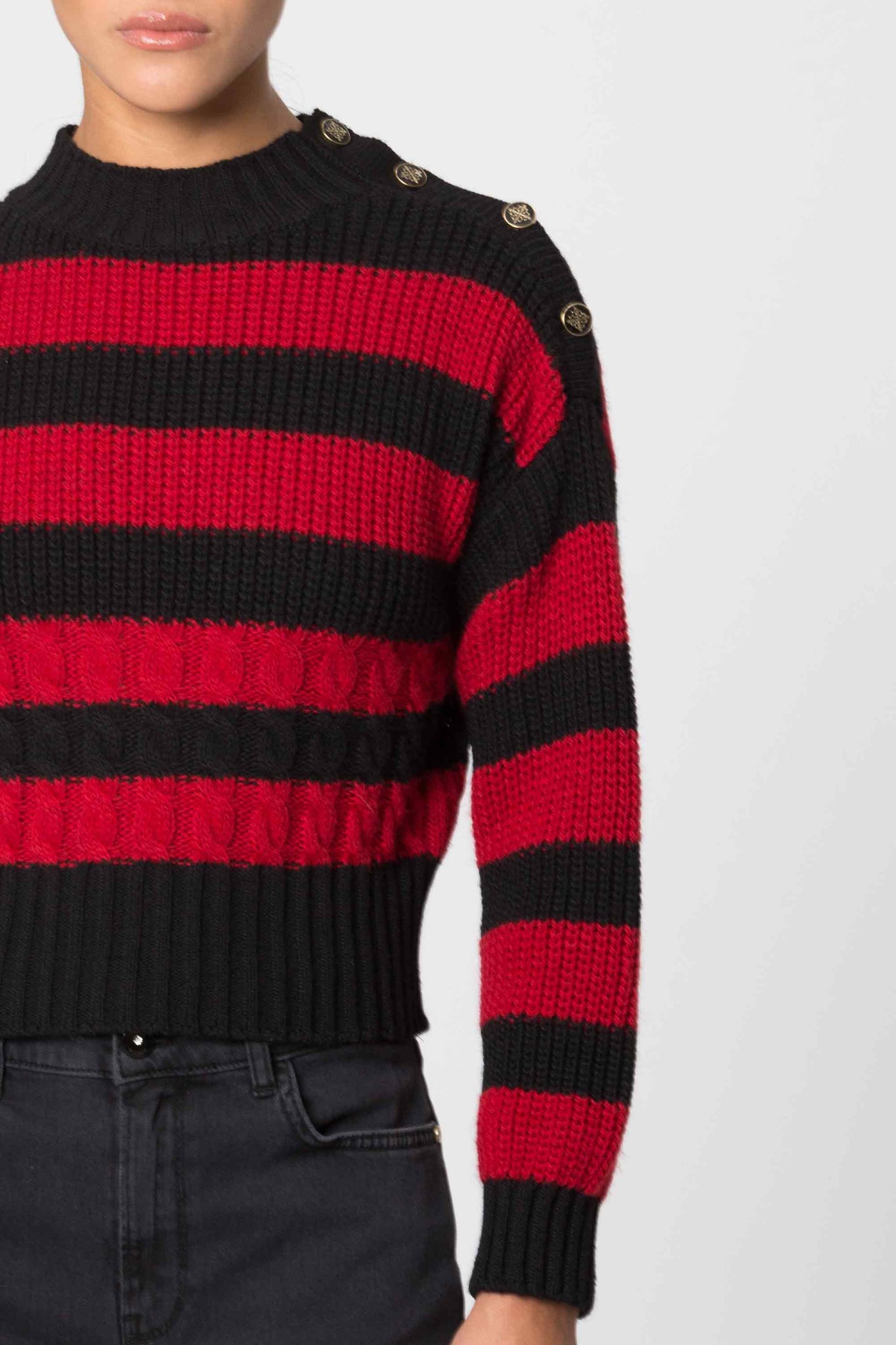 Maglia con Fantasia a Righe Kocca / Rosso - Ideal Moda