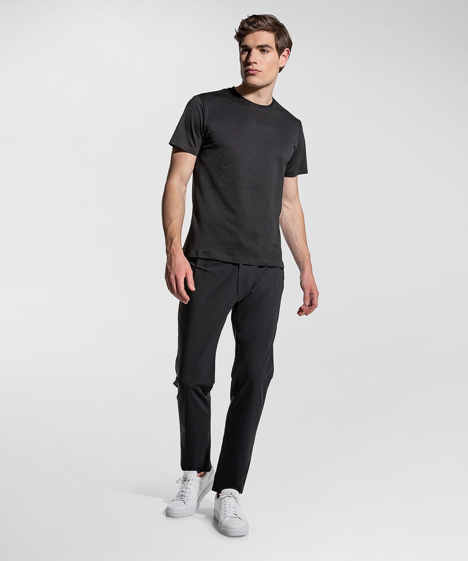 T-Shirt in Piquet Tecnico e Morbido / Nero - Ideal Moda