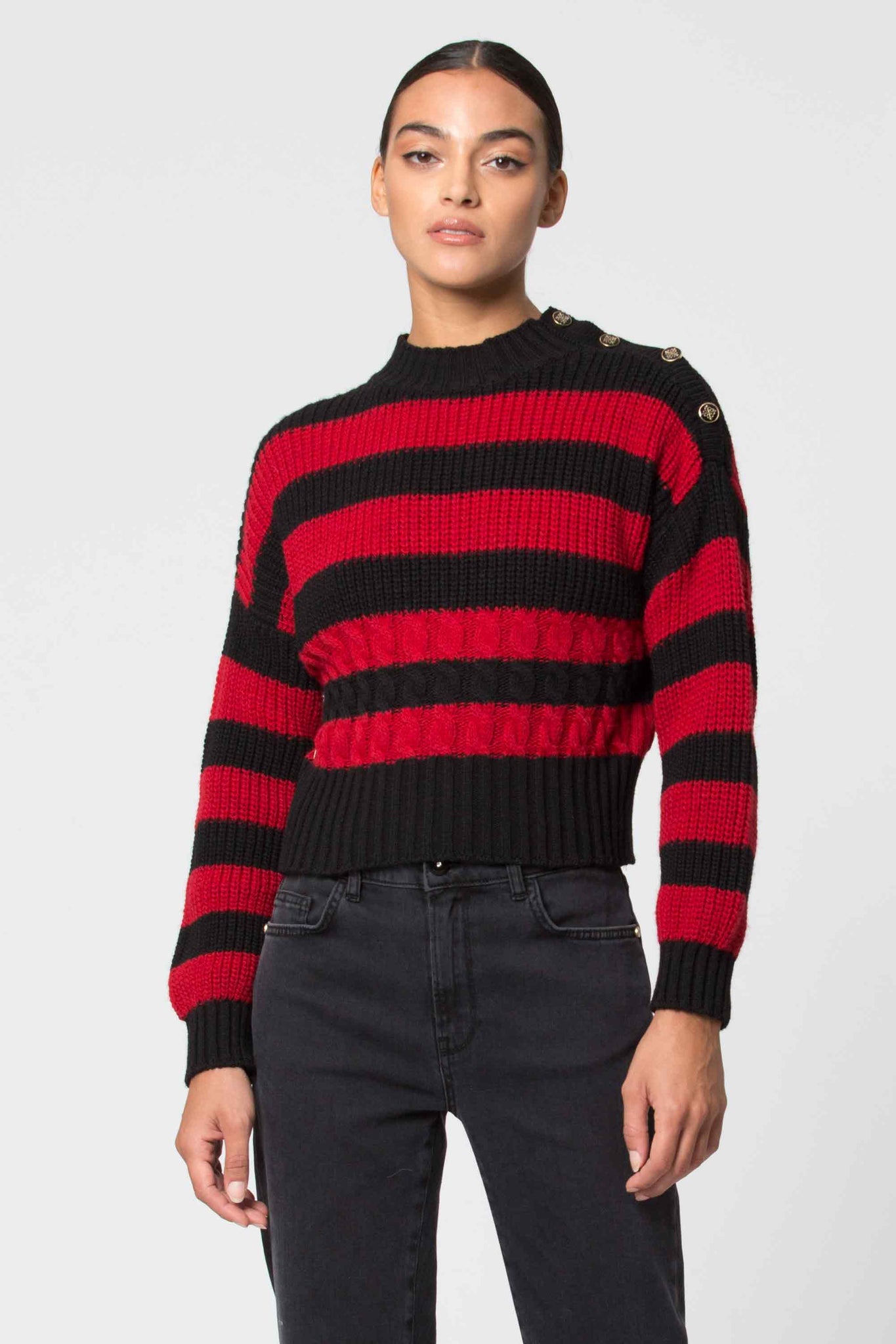 Maglia con Fantasia a Righe Kocca / Rosso - Ideal Moda