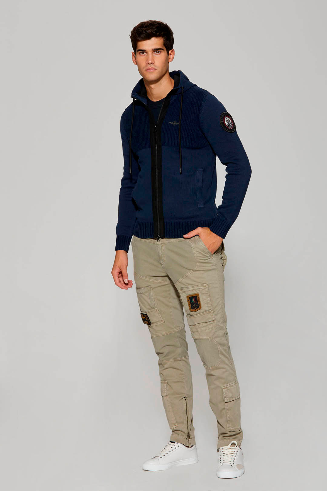 Maglia Aeronautica Militare Full Zip / Blu - Ideal Moda