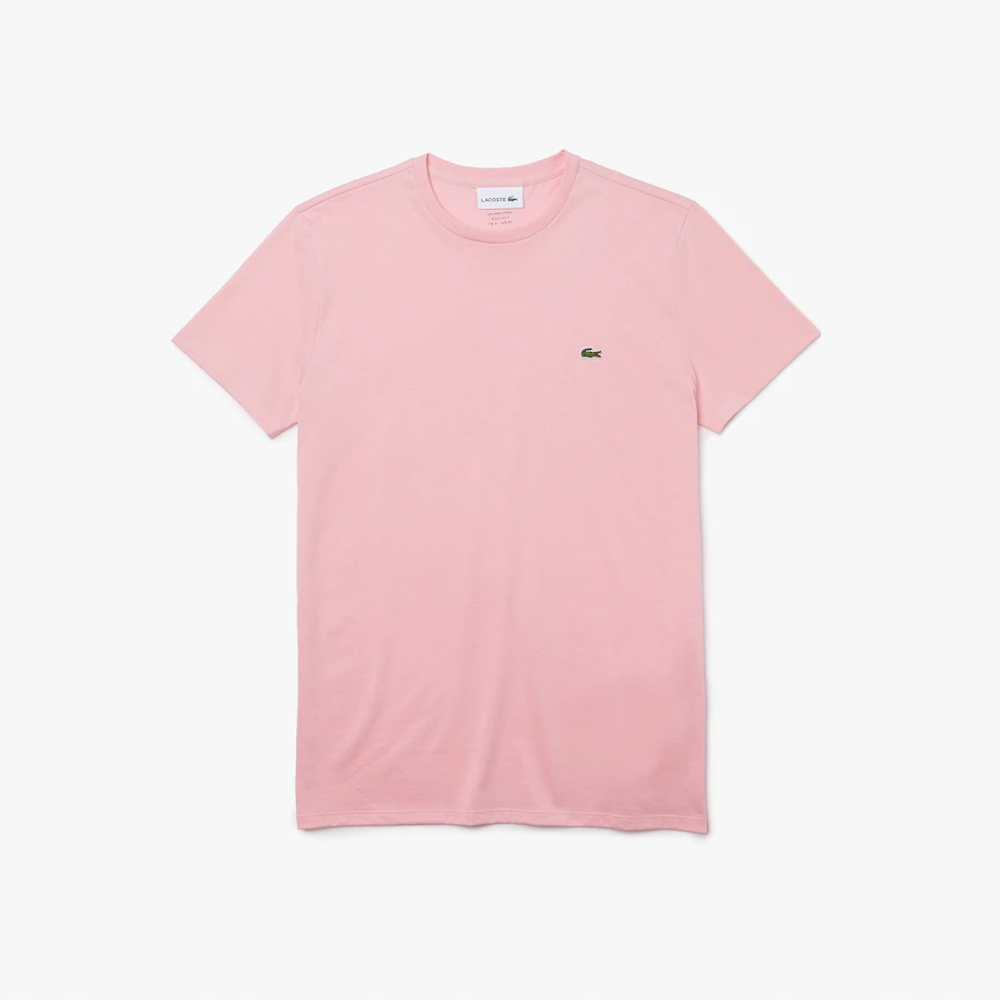 T-Shirt Lacoste in Pima Cotton / Rosa - Ideal Moda