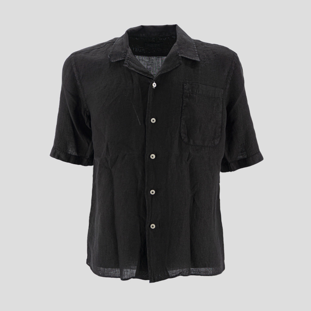 Camicia in Lino Mezze Maniche / Nero - Ideal Moda