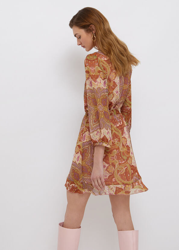 Abito Corto con Stampa Liu Jo / Marrone - Ideal Moda