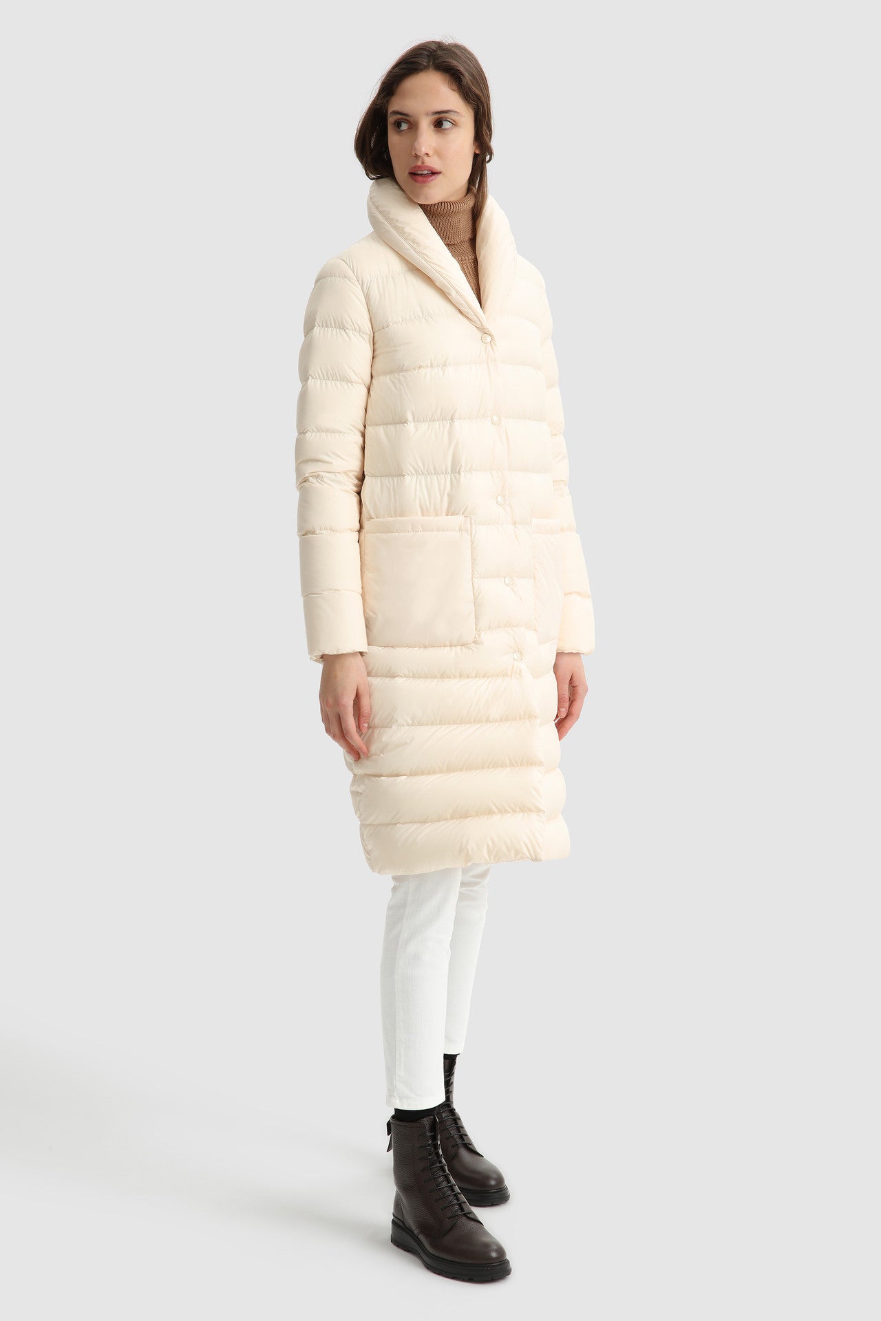 Piumino Woolrich Ellis Coat / Beige - Ideal Moda