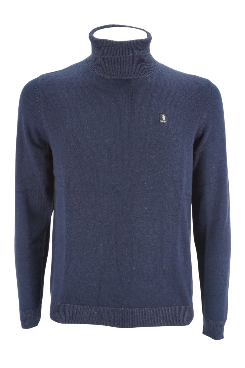 Maglia a Collo Alto con Logo Refrigue / Blu - Ideal Moda