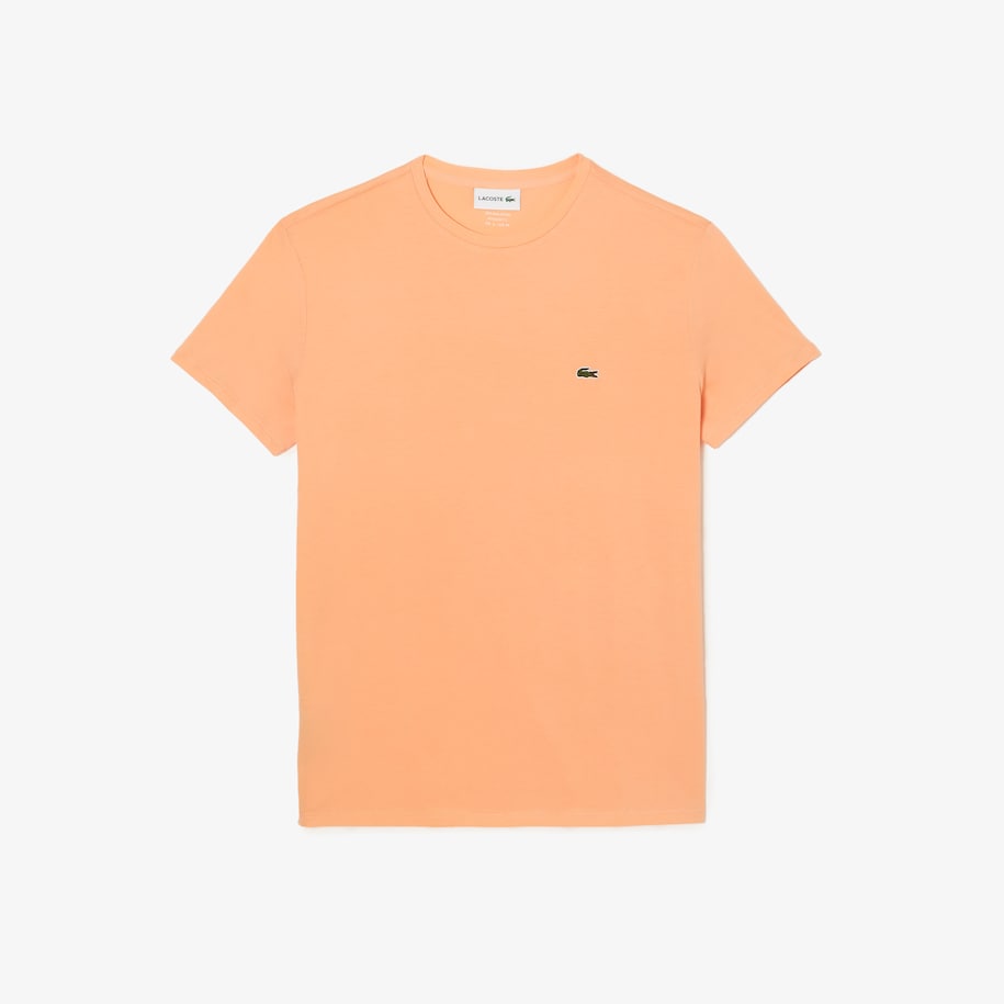 T-Shirt in Jersey di Cotone Pima Lacoste / Arancione - Ideal Moda