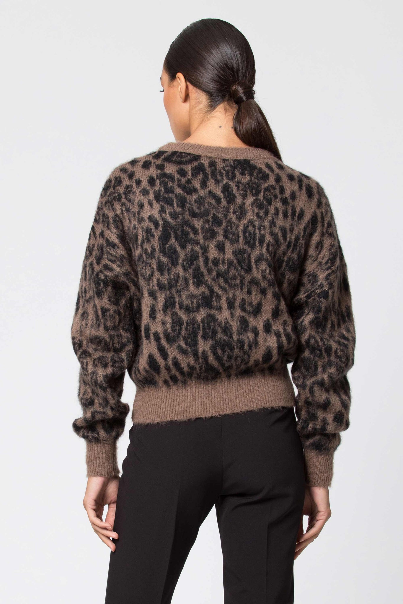 Maglia con Fantasia Animalier Kocca / Marrone - Ideal Moda