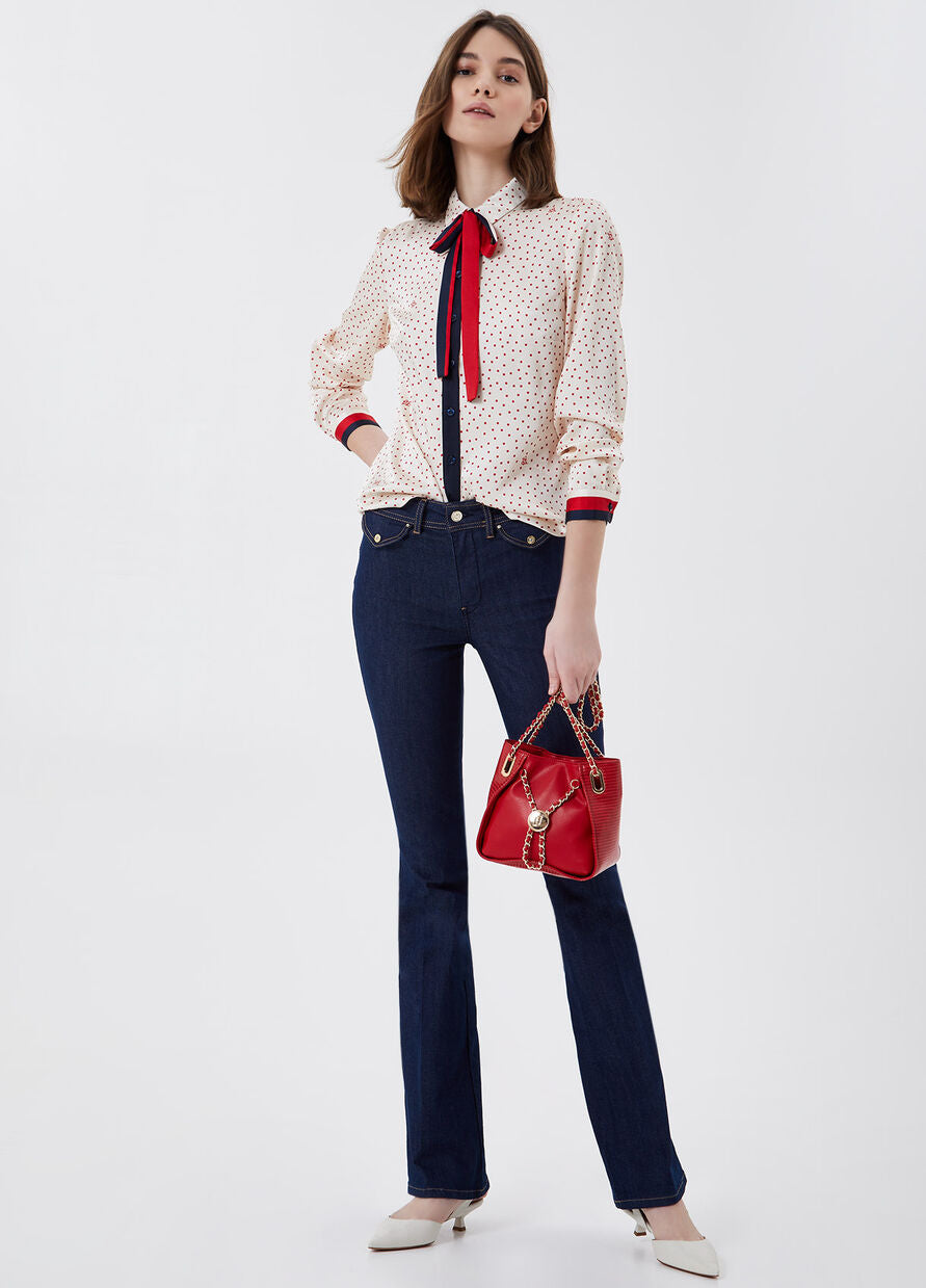 Camicia con fiocco / Rosa - Ideal Moda