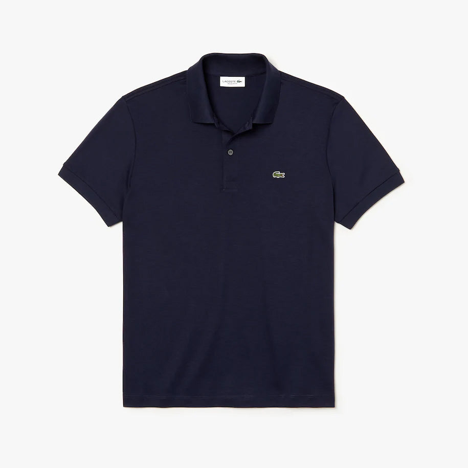 Polo da uomo in morbido cotone dalla vestibilità regolare / Blu - Ideal Moda