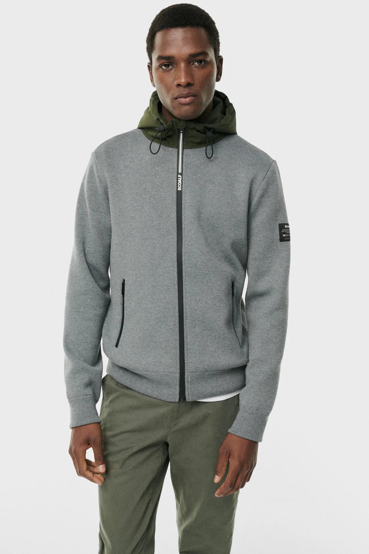 Maglia con Zip e Cappuccio Ecoalf / Grigio - Ideal Moda