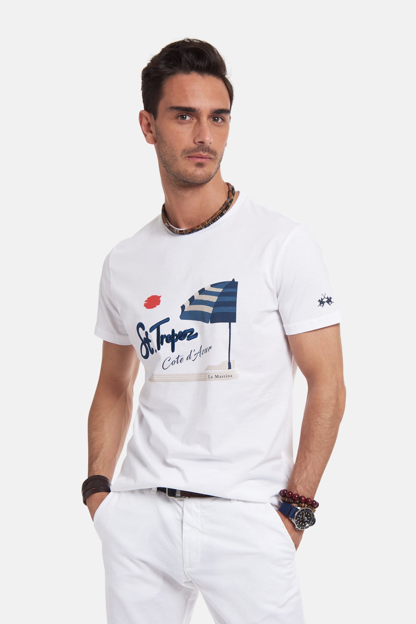 T-Shirt Mezze Maniche in Jersey / Bianco - Ideal Moda