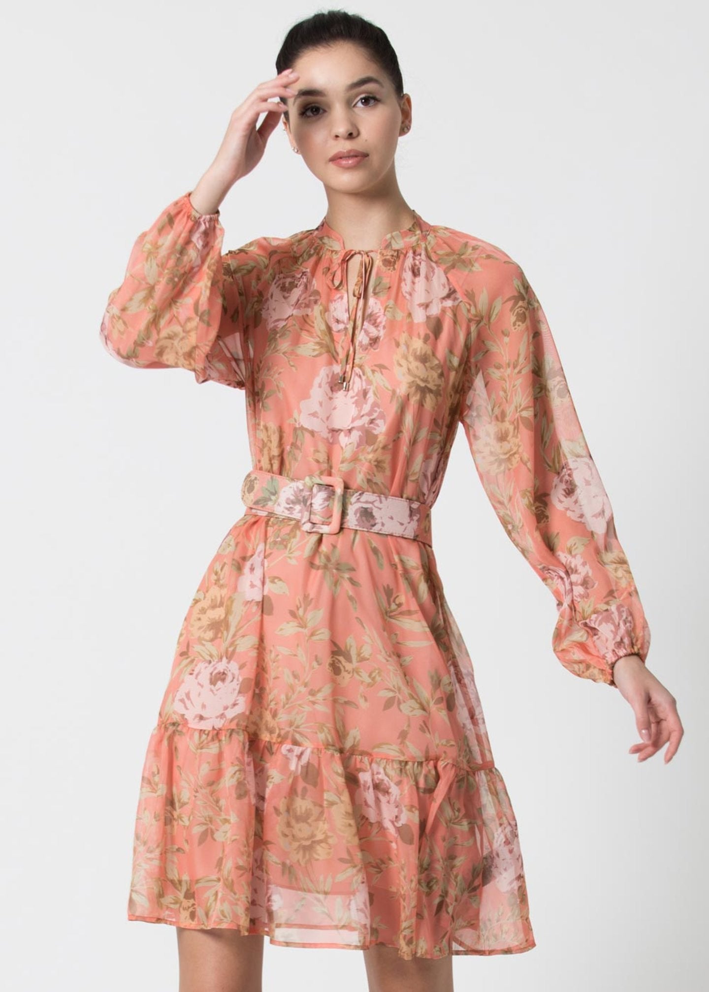 Abito Kocca con Fantasia / Rosa - Ideal Moda