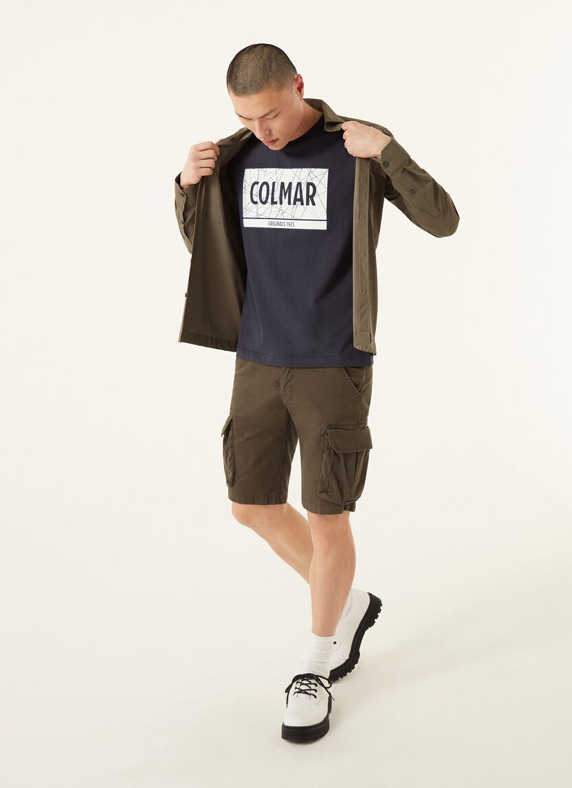T-Shirt in Cotone con Stampa / Blu - Ideal Moda