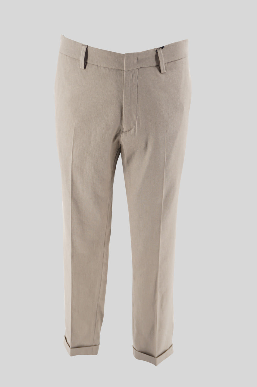 Pantalone chino con risvolto / Beige - Ideal Moda
