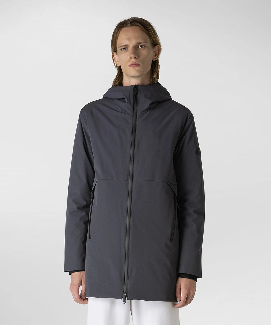 Trench Liscio con Cappuccio Peuterey / Grigio - Ideal Moda