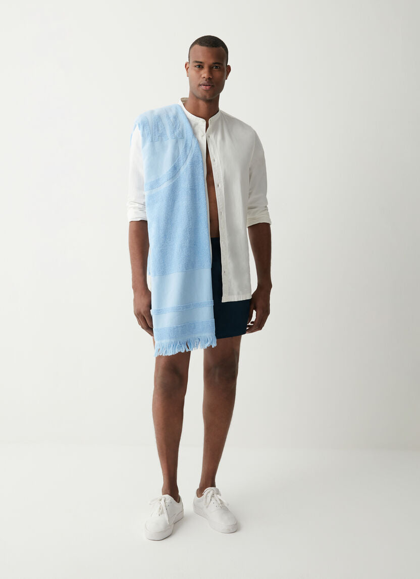 Telo Mare in Spugna con Logo Colmar / Celeste - Ideal Moda