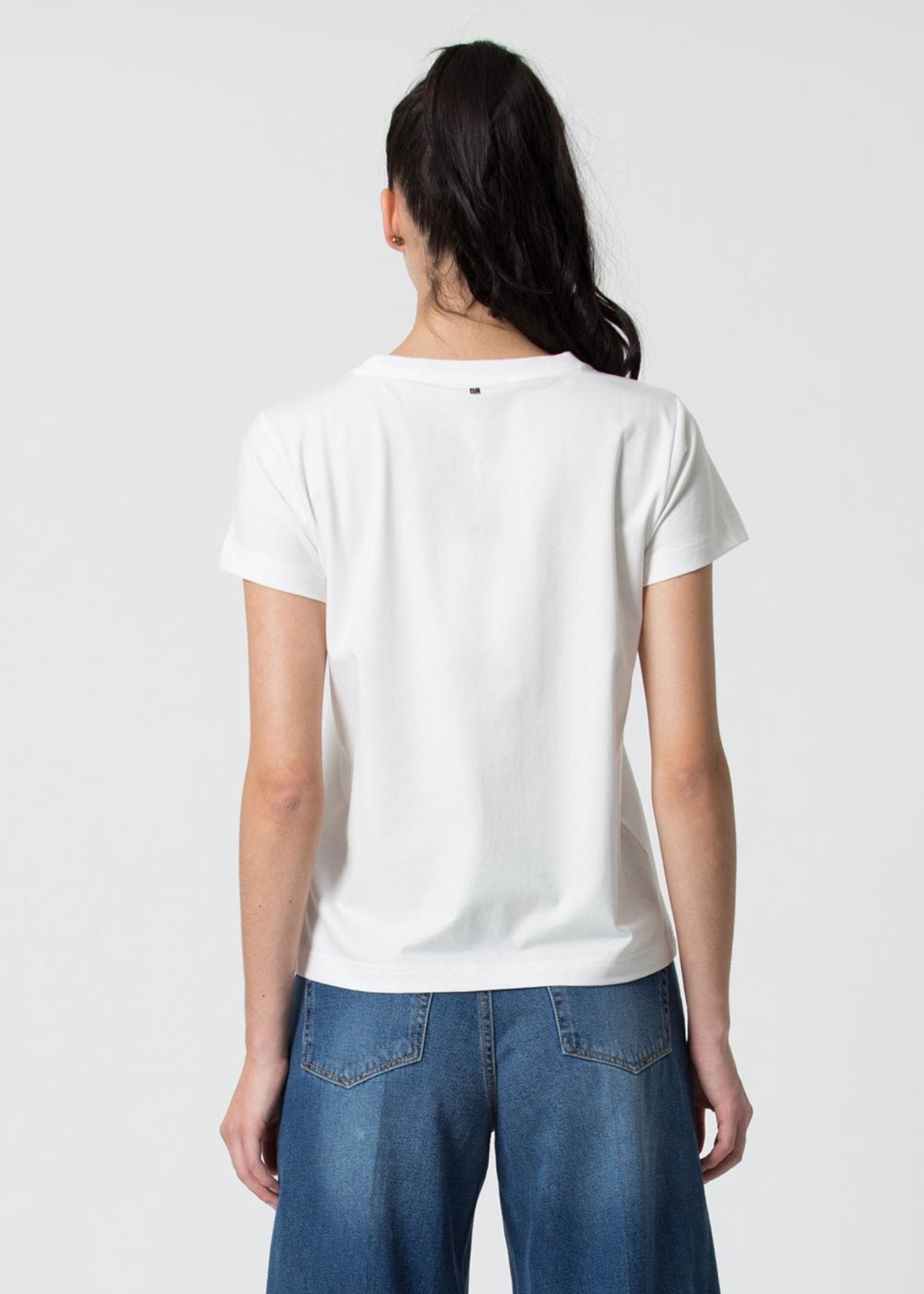 T-Shirt Kocca Girocollo / Bianco - Ideal Moda