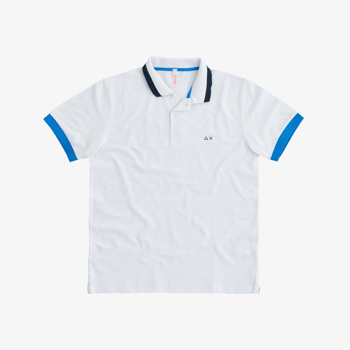 Polo Big Stripes on Collar / Bianco - Ideal Moda