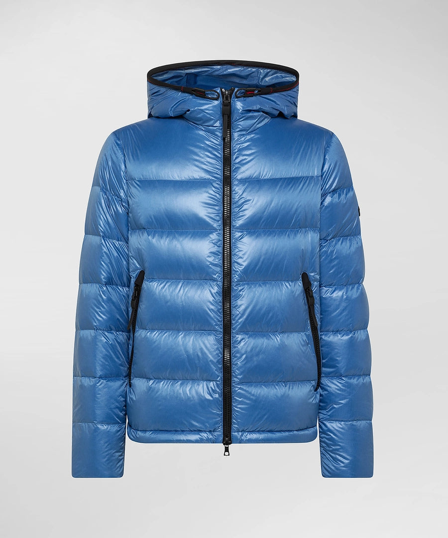 Piumino in Nylon con Cappuccio Peuterey / Azzurro - Ideal Moda