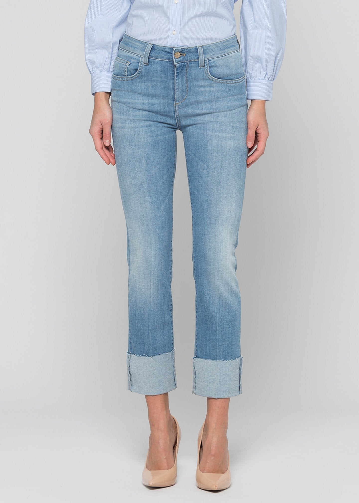 Pantalone denim slim leg, bottom up / Jeans - Ideal Moda