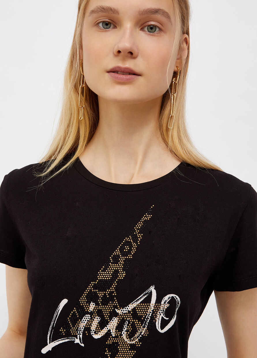T-shirt Liu Jo con logo / Nero - Ideal Moda