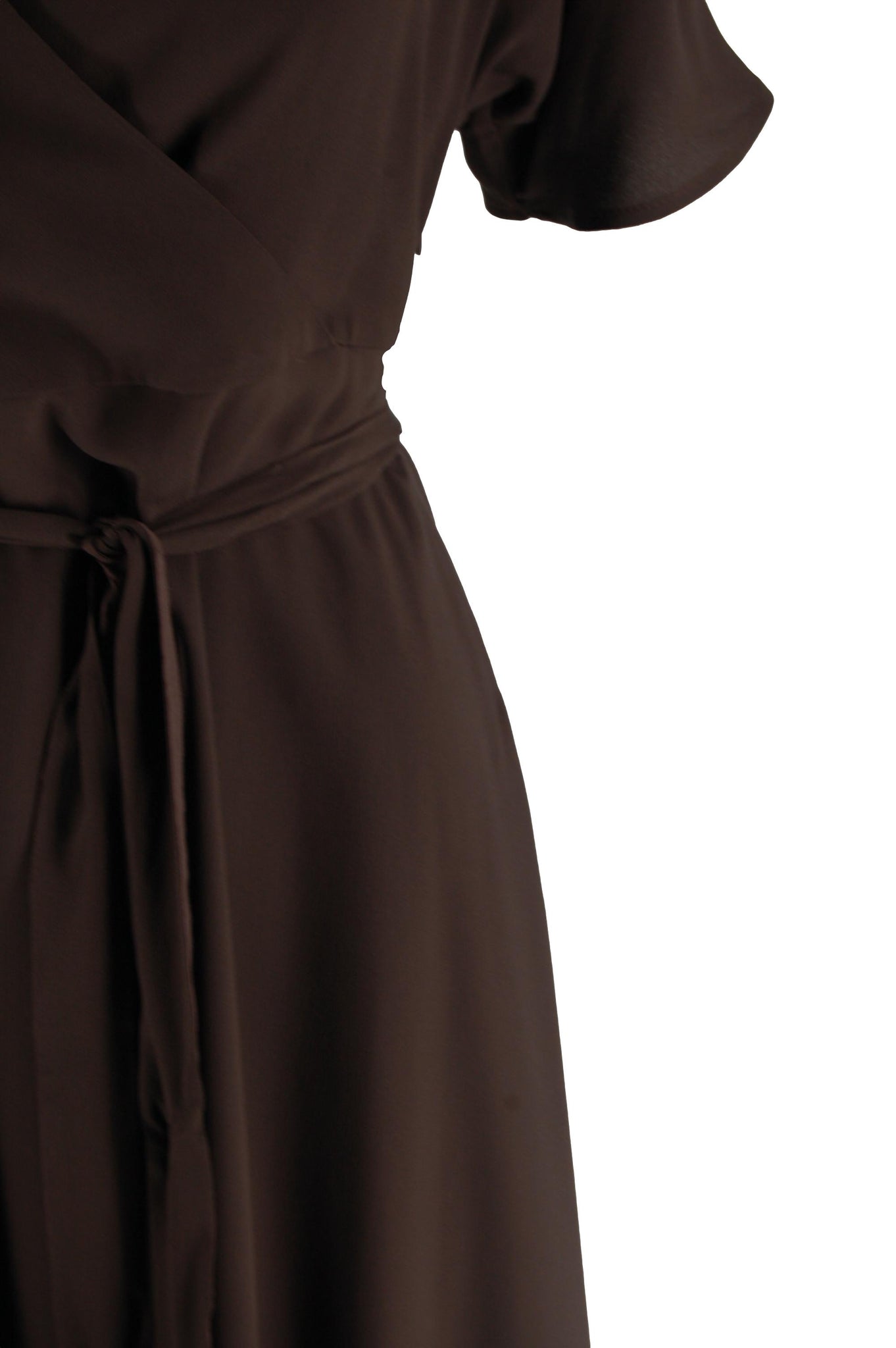 Abito Incrociato in Misto Seta Niū / Marrone - Ideal Moda