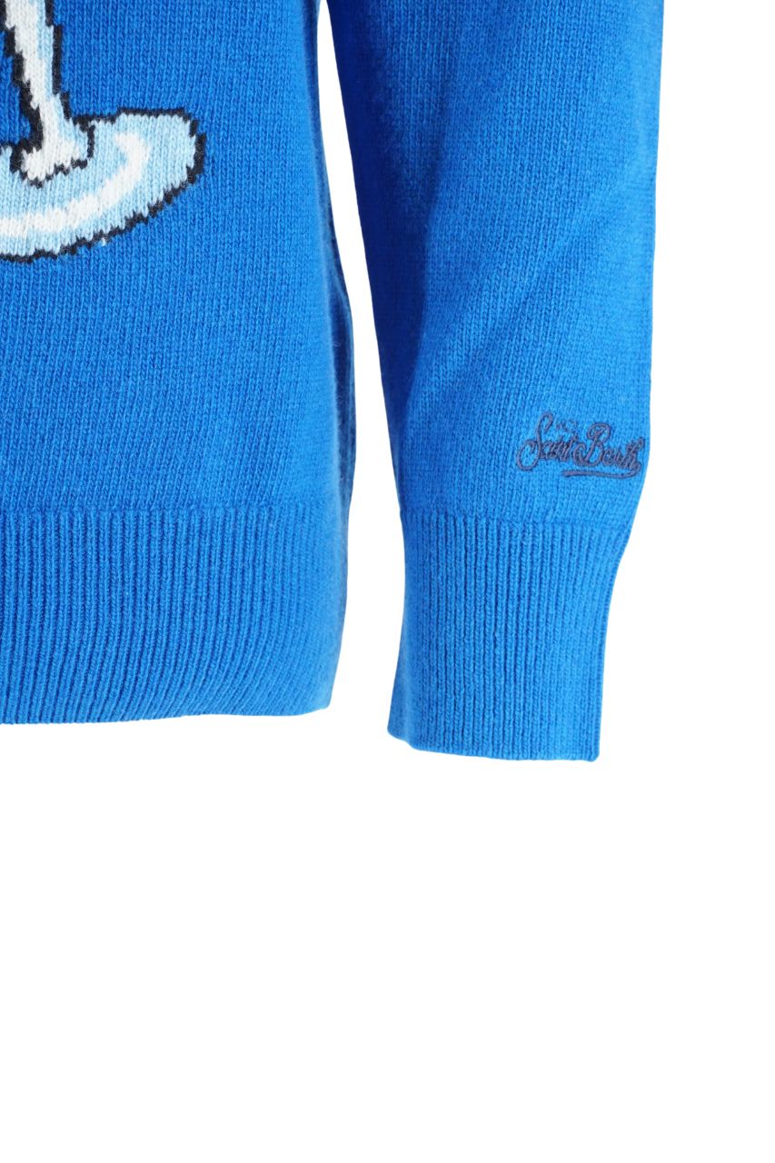 Maglia Girocollo con Stampa Mc2 Saint Barth / Bluette - Ideal Moda