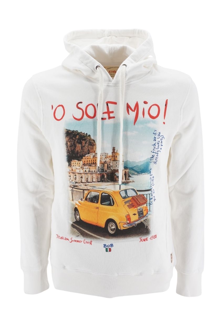 Felpa Bob con Stampa / Bianco - Ideal Moda