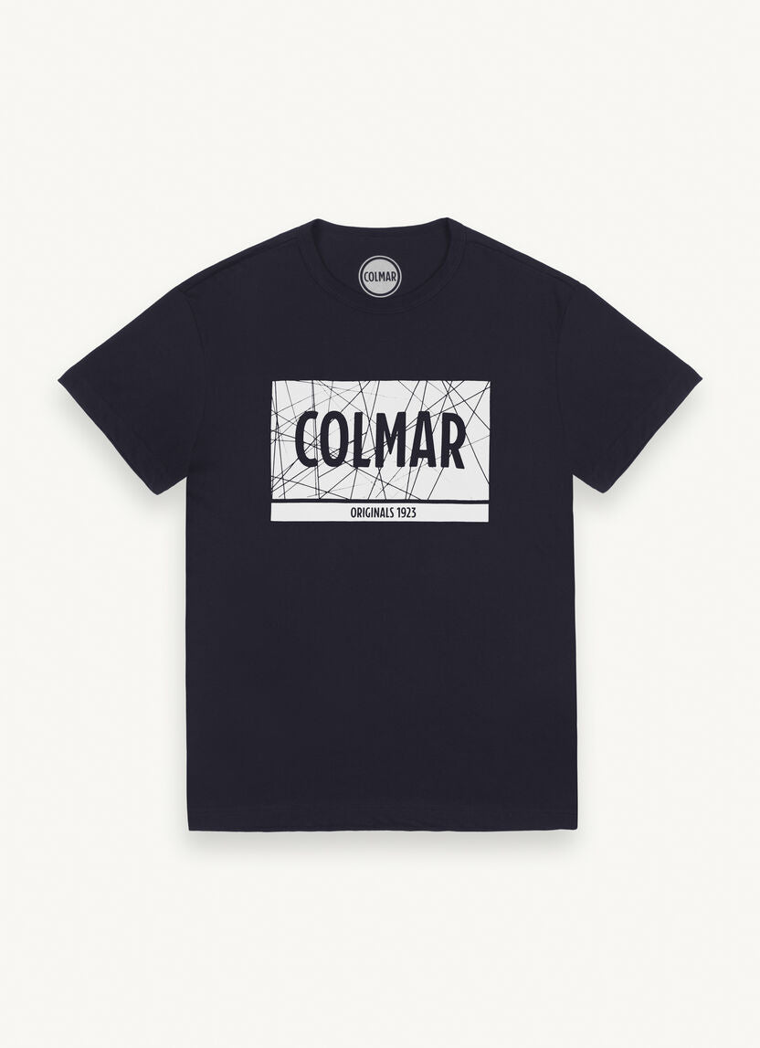 T-Shirt in Cotone con Stampa / Blu - Ideal Moda