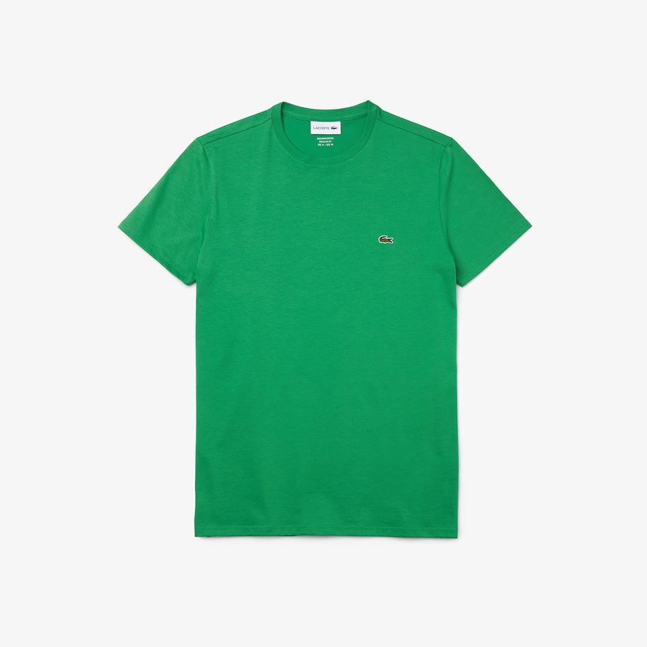 T-shirt a girocollo in jersey di cotone Pima / Verde - Ideal Moda