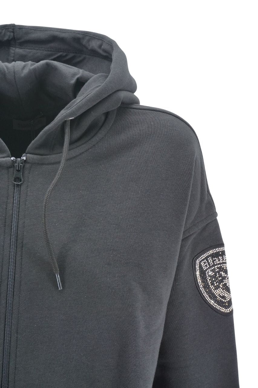 Felpa Blauer con Zip / Nero - Ideal Moda