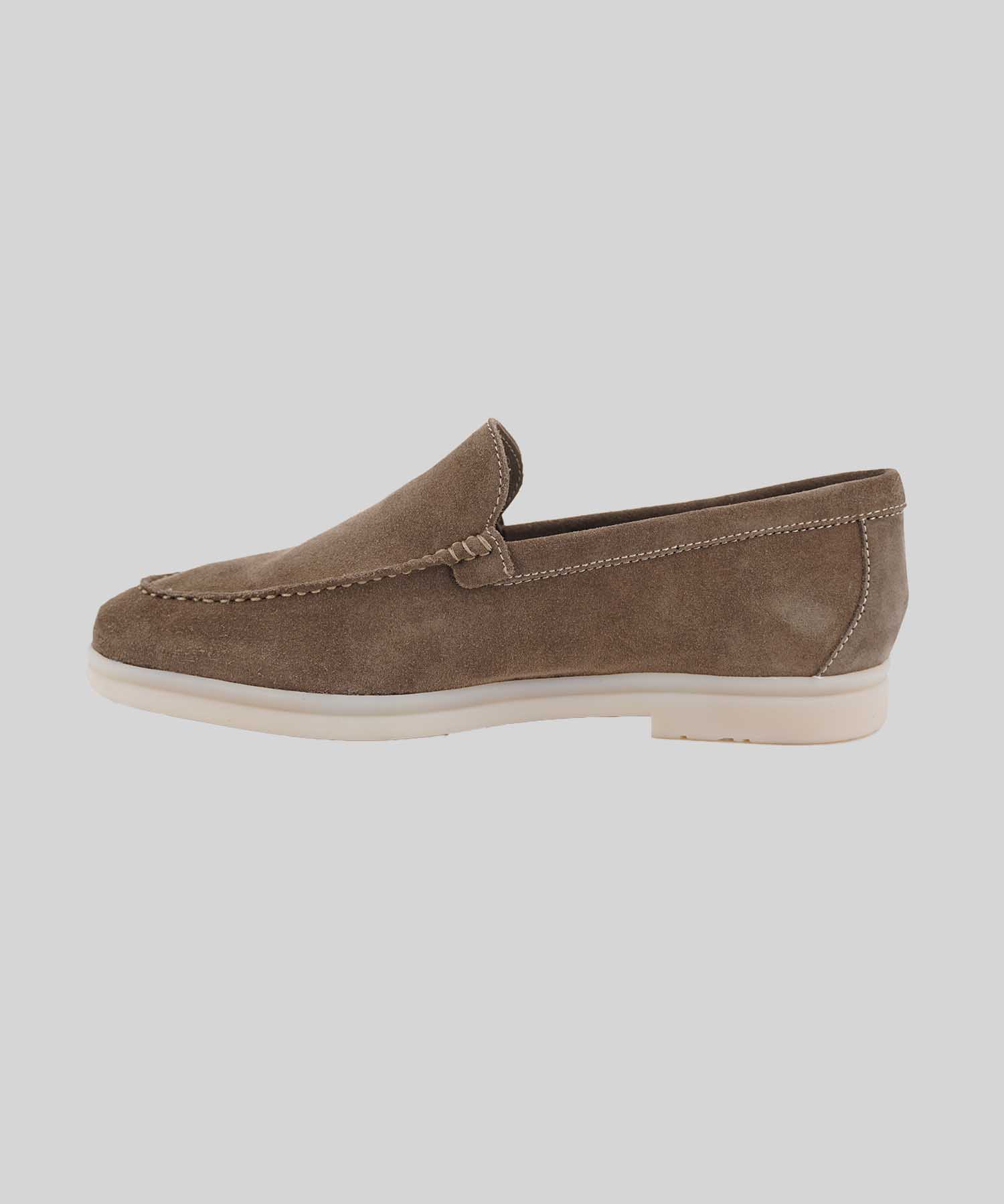 Mocassino con suola in gomma / Beige - Ideal Moda