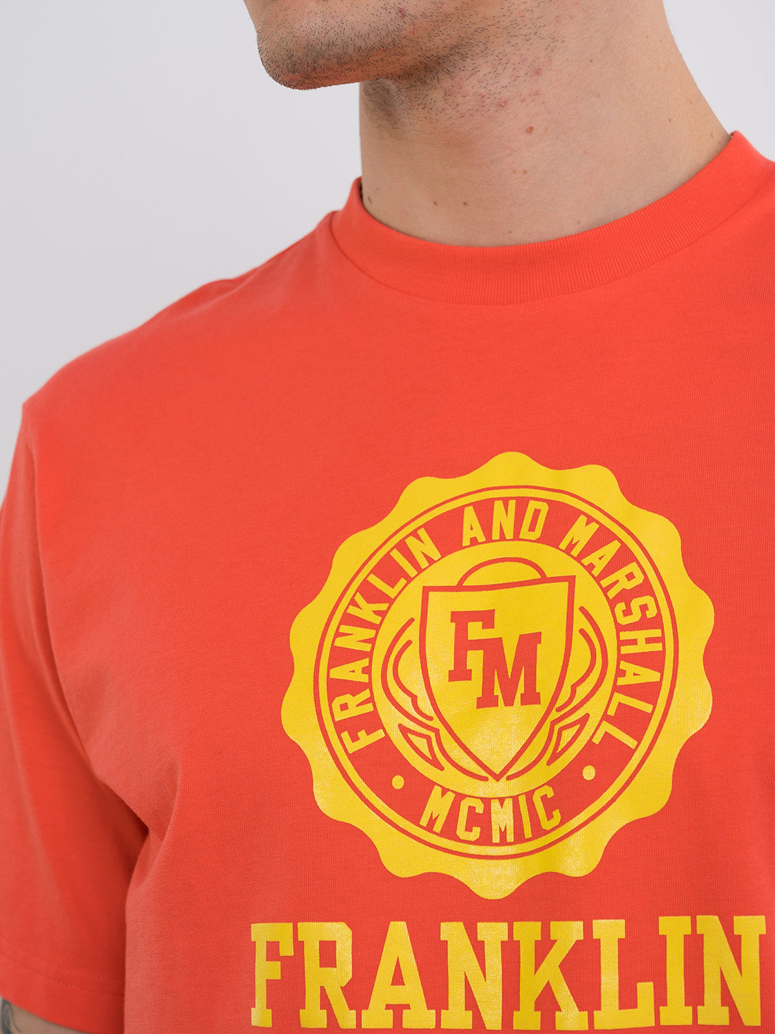 T-Shirt Franklin & Marshall con Logo / Arancione - Ideal Moda
