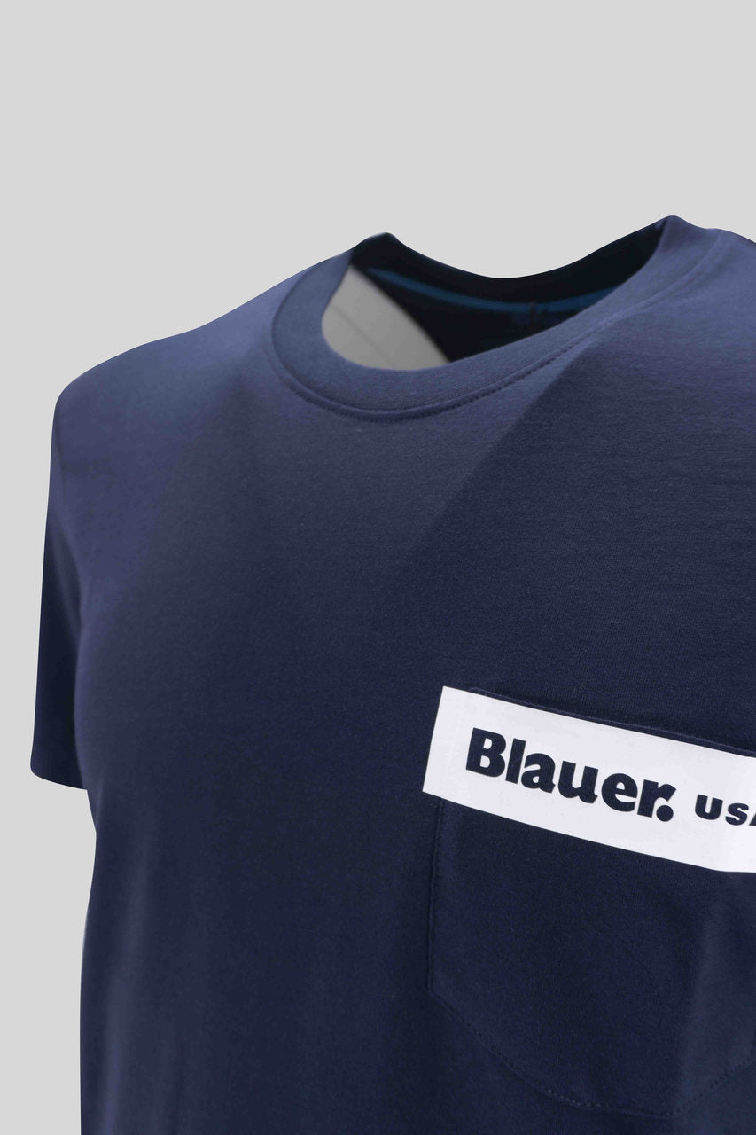 T-Shirt con Taschino / Blu - Ideal Moda