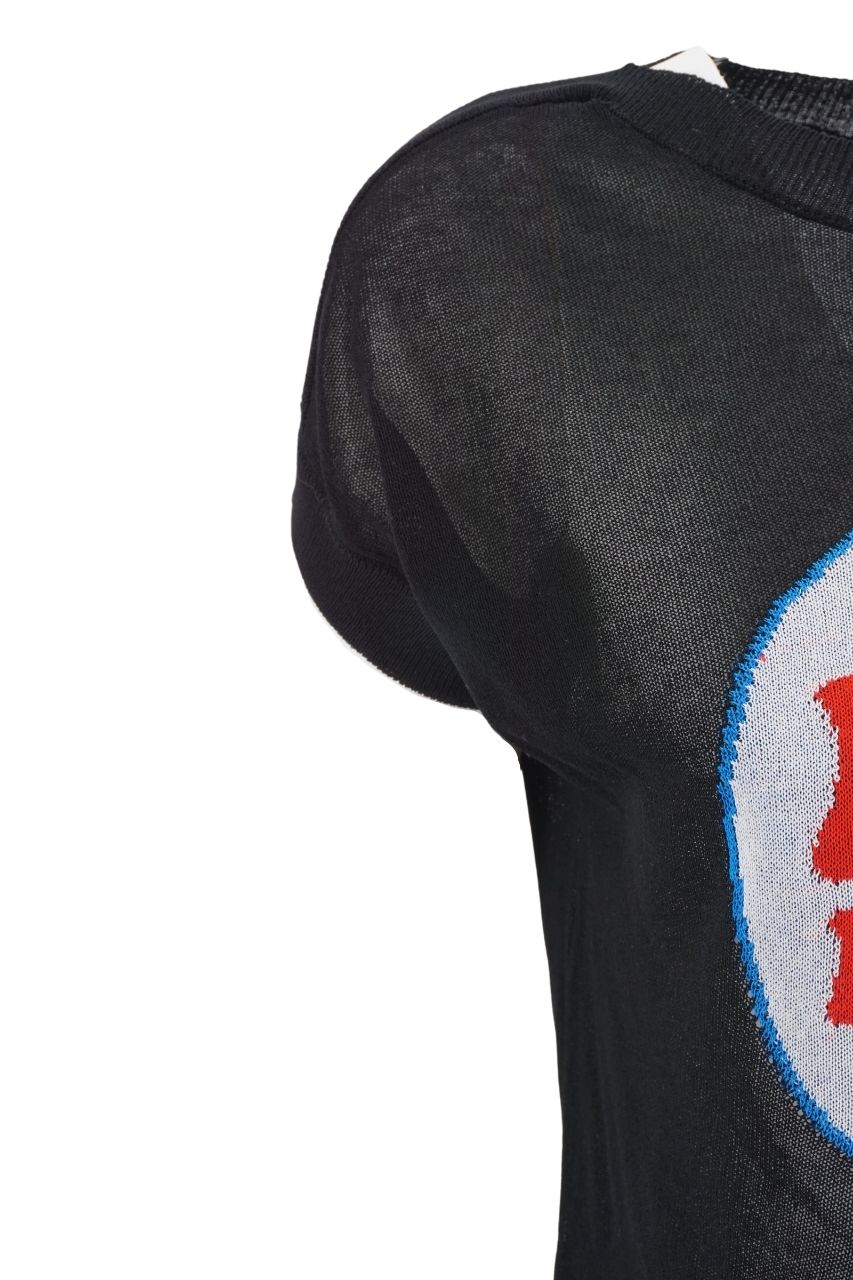 T-Shirt in Filo di Cotone con Logo Love Moschino / Nero - Ideal Moda